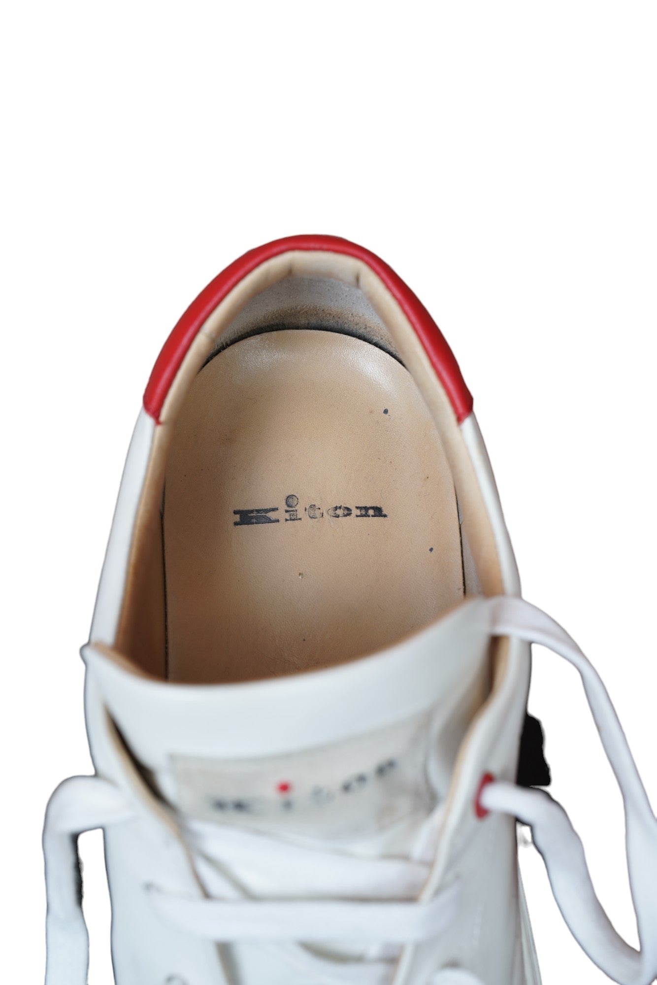 Kiton Sneaker leather white 44 UK 10 little worn Art.No.:12388