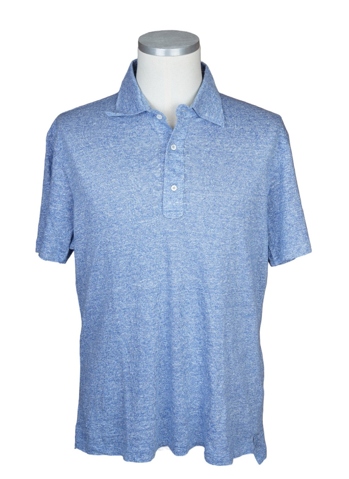 Isaia Polo Leinen Sommer Blau