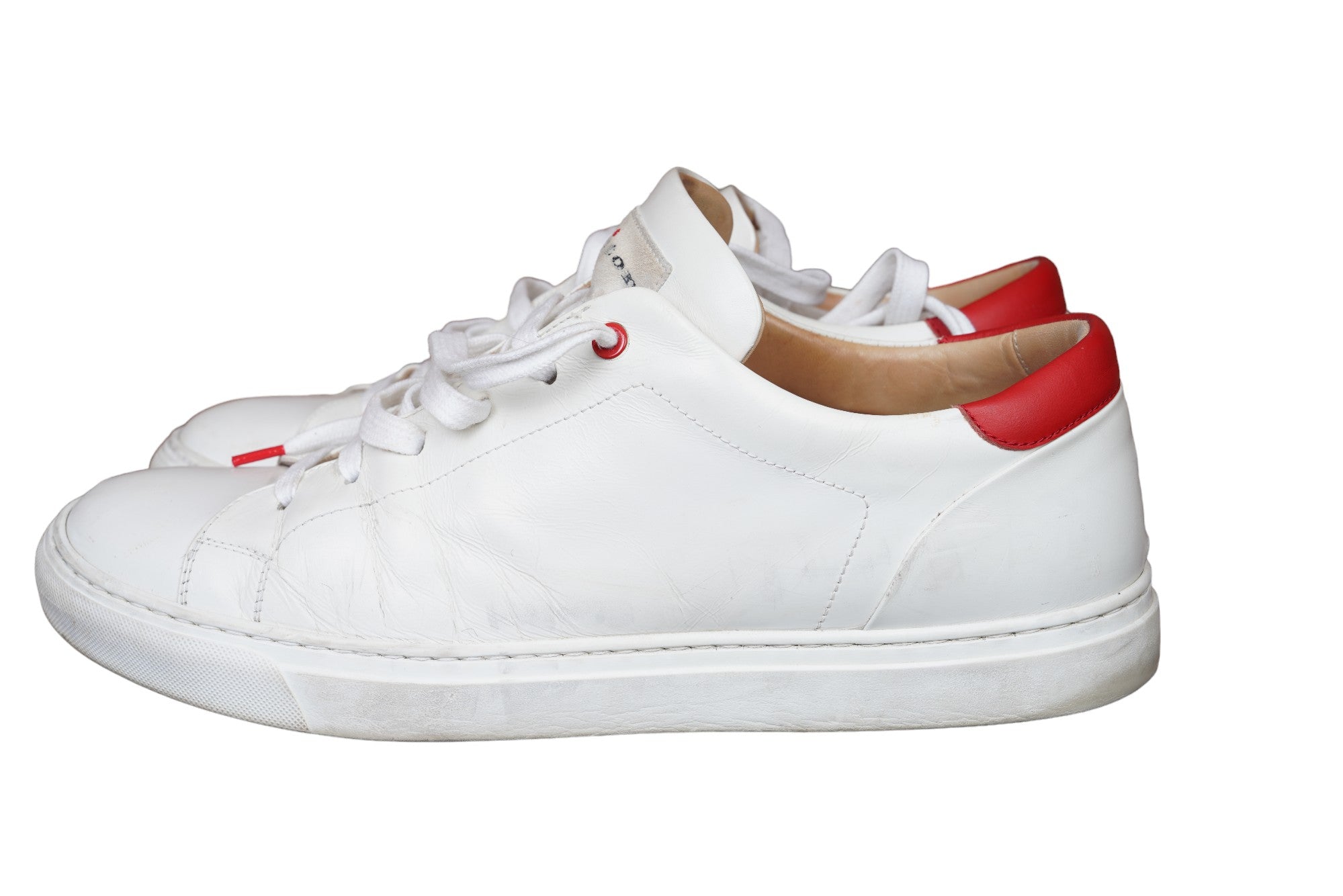 Kiton Sneaker leather white 44 UK 10 little worn Art.No.:12388