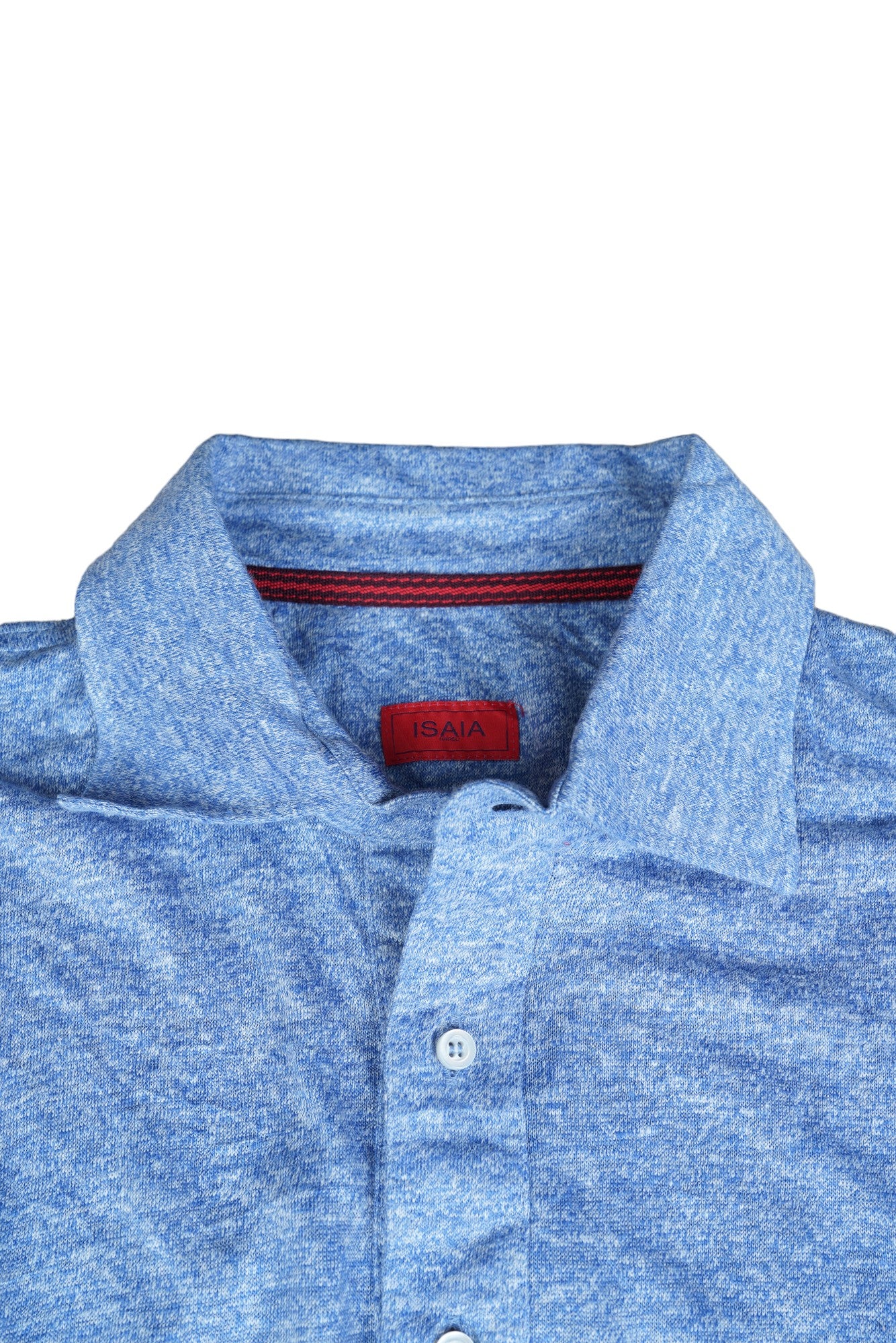 Isaia Polo Linen Summer Blue