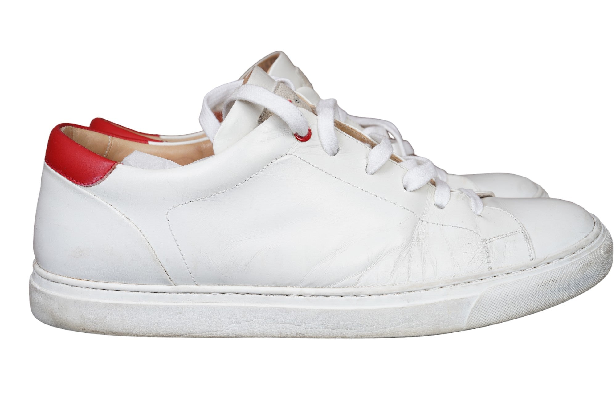 Kiton Sneaker leather white 44 UK 10 little worn Art.No.:12388