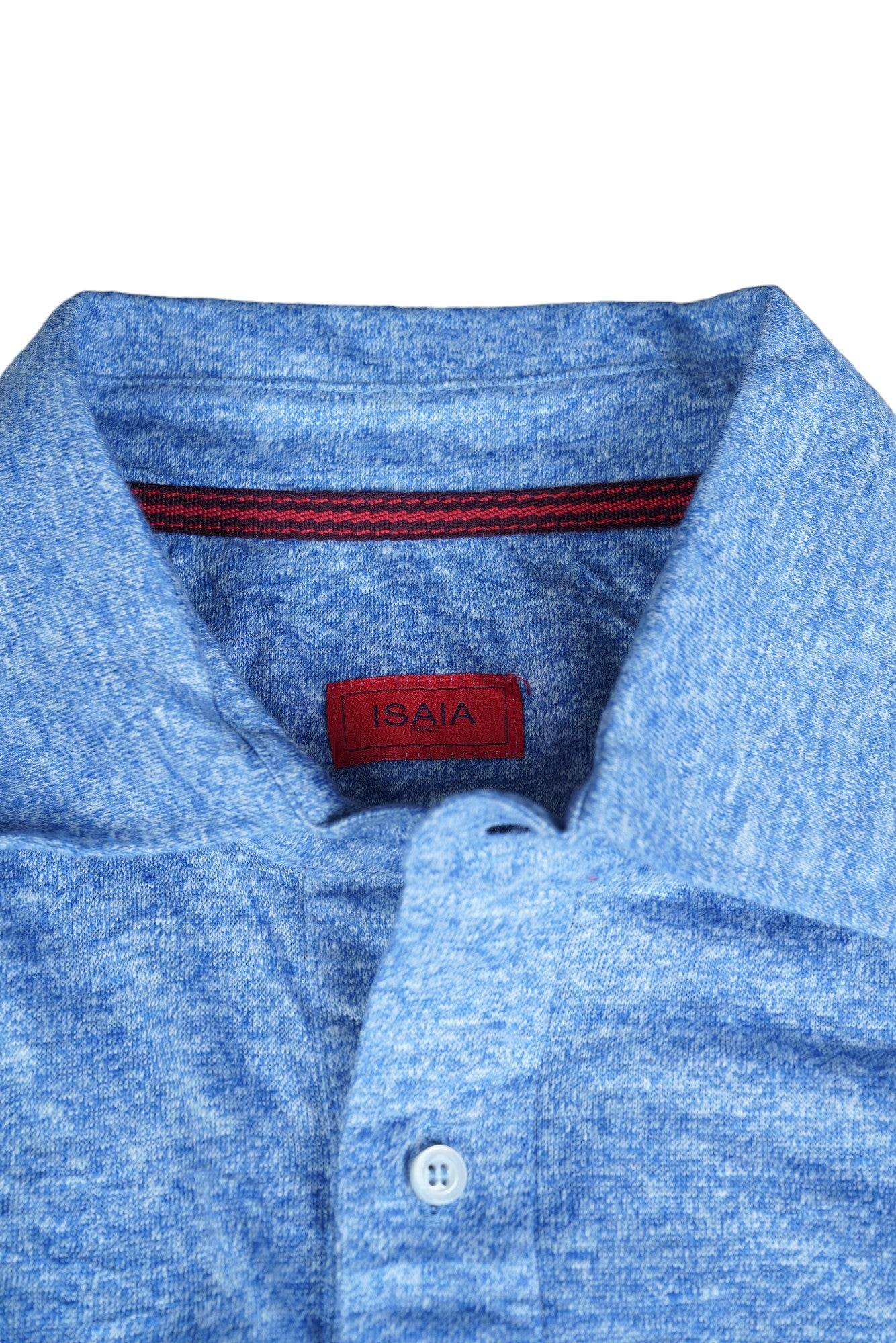 Isaia Polo Linen Summer Blue