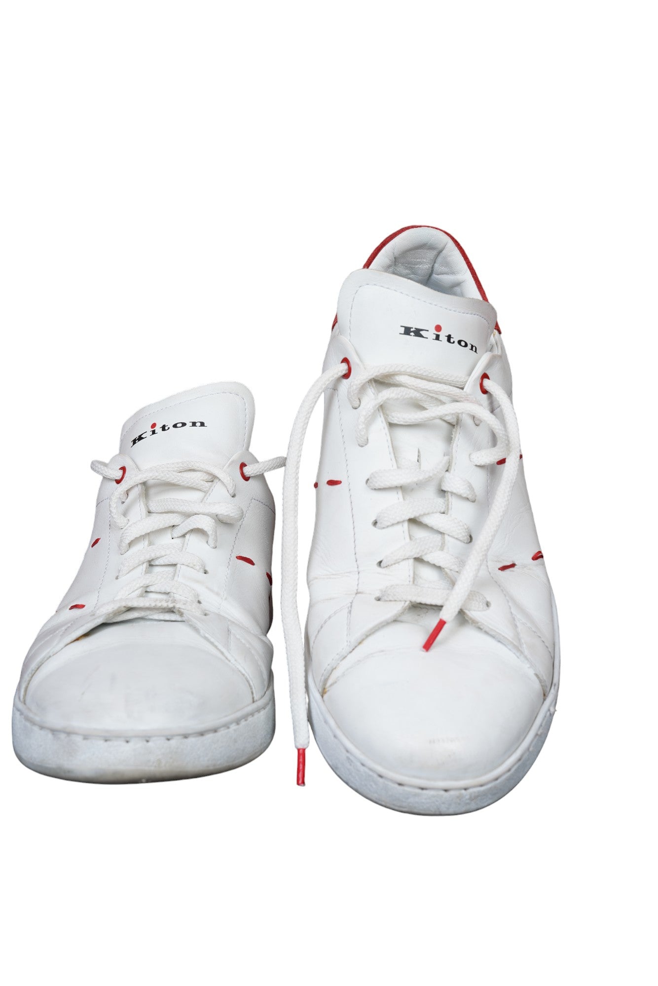 Kiton Sneaker leather white 44 UK 10 little worn Art.No.:12389