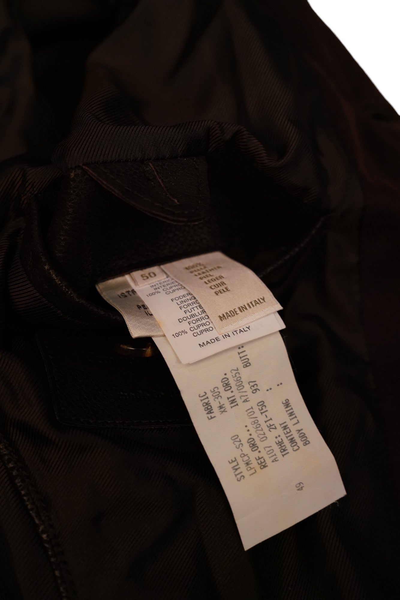 Ermenegildo Zegna Lederjacke braun Nappaleder mit Kaschmir 50 (M)