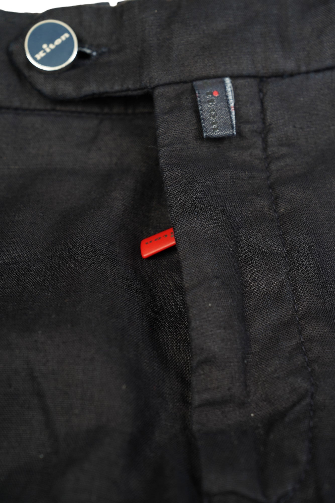 Kiton Leinenhose schwarz neu 50 (34/35) mit Stoff zum Auslassen