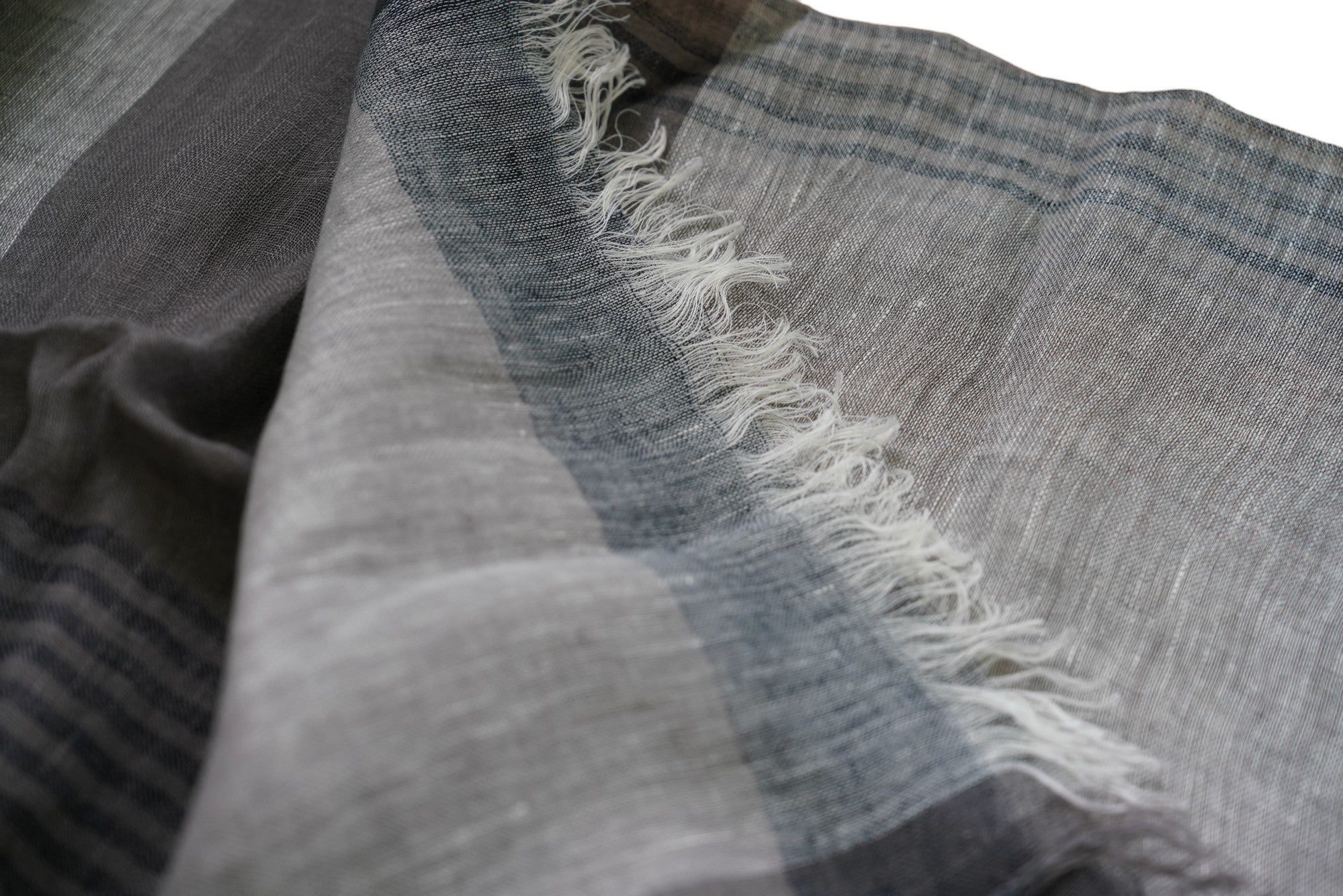 Kiton scarf summer scarf linen 75x 200 cm with fringes