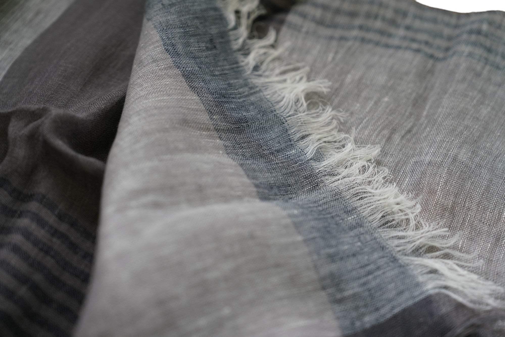 Kiton scarf summer scarf linen 75x 200 cm with fringes