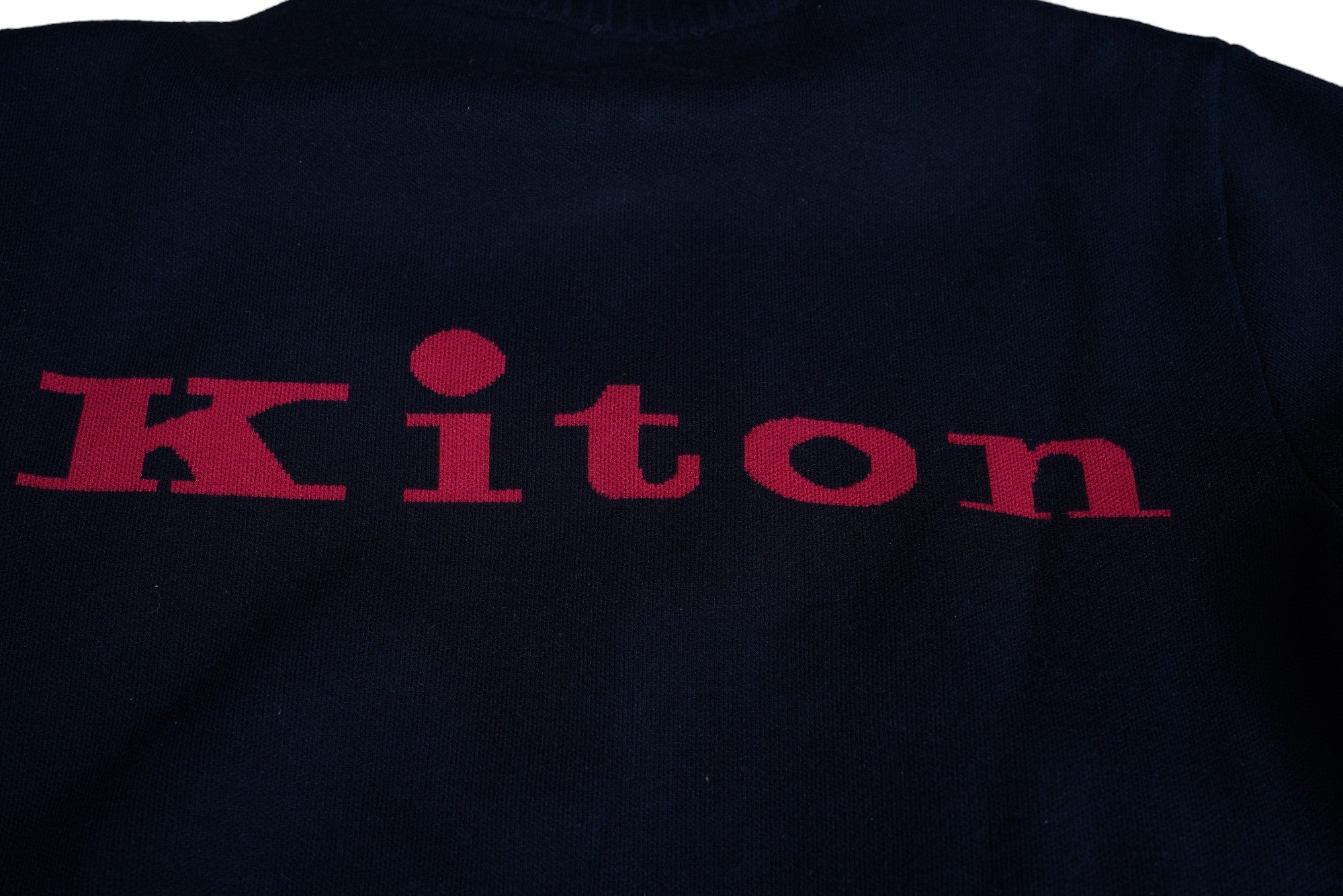 Kiton Sweater Jacke Zip Schwarz mit eingesticktem Logo Rücken Pullover L