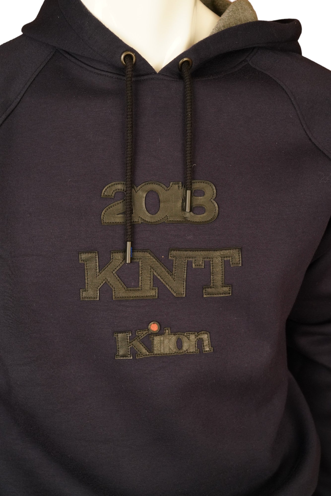 Kiton KNT hooded sweatshirt with leather details