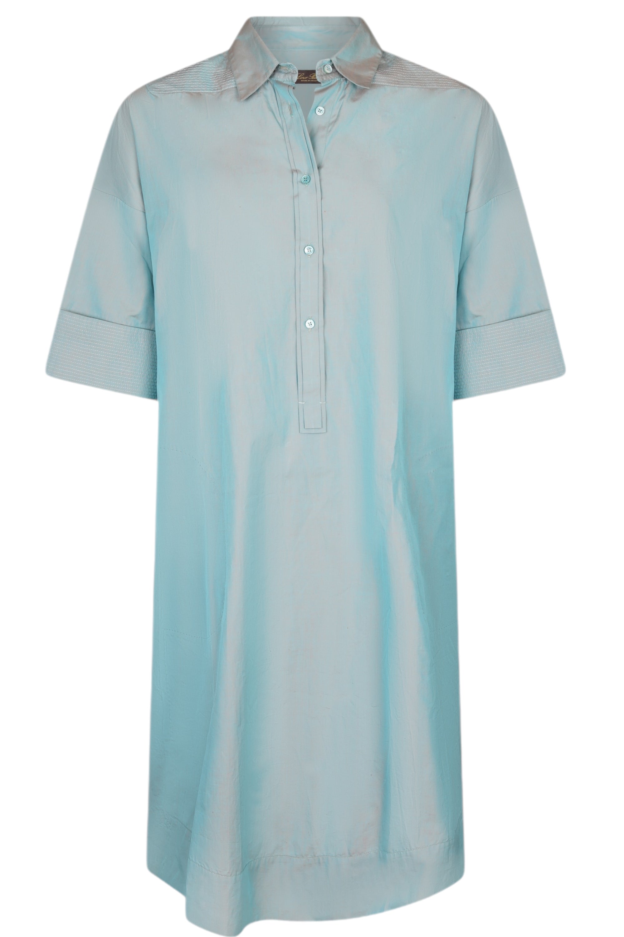 Loro Piana tunique chemise robe chemisier coton femme bleu