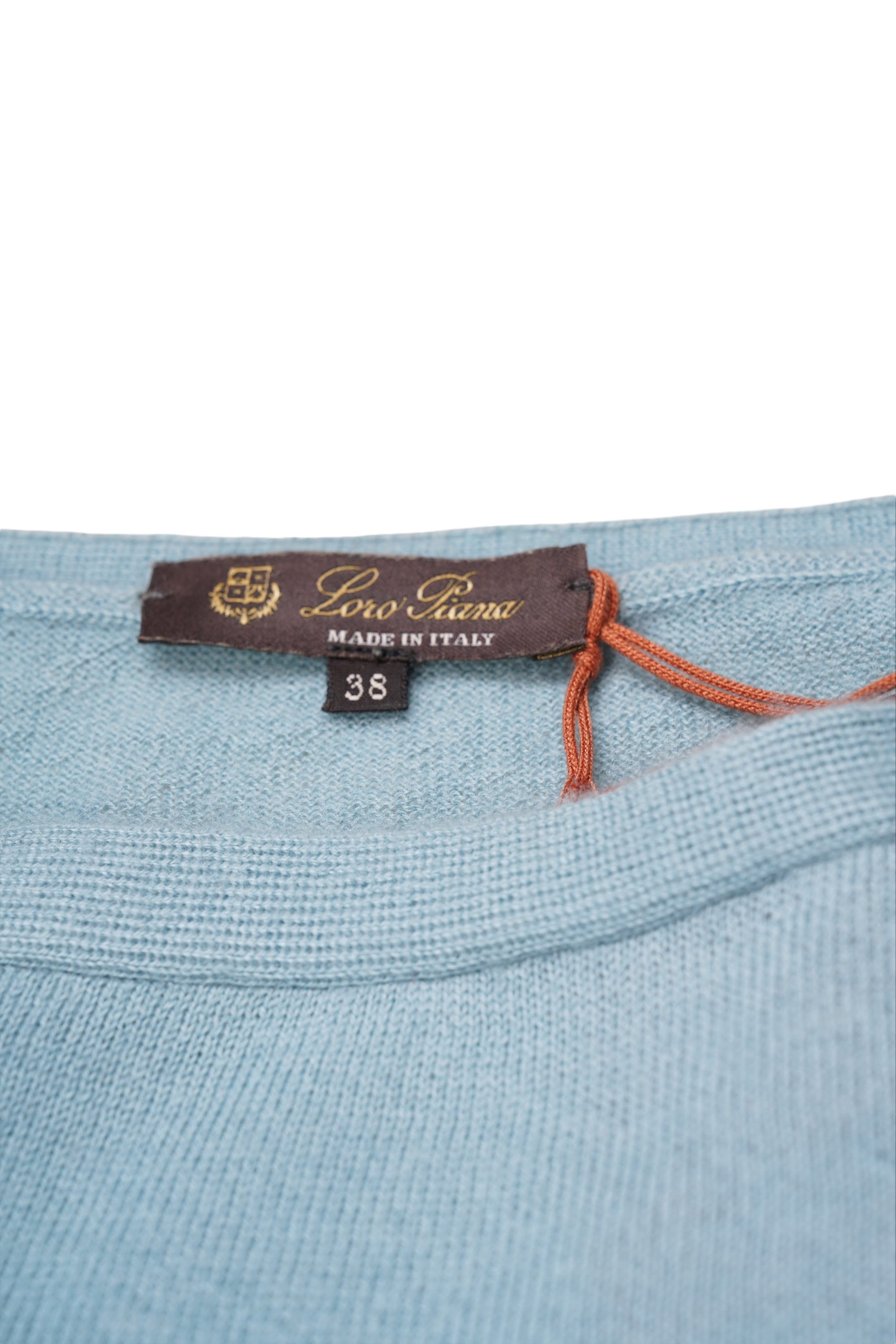 Loro Piana sweater light cashmere summer blue ML