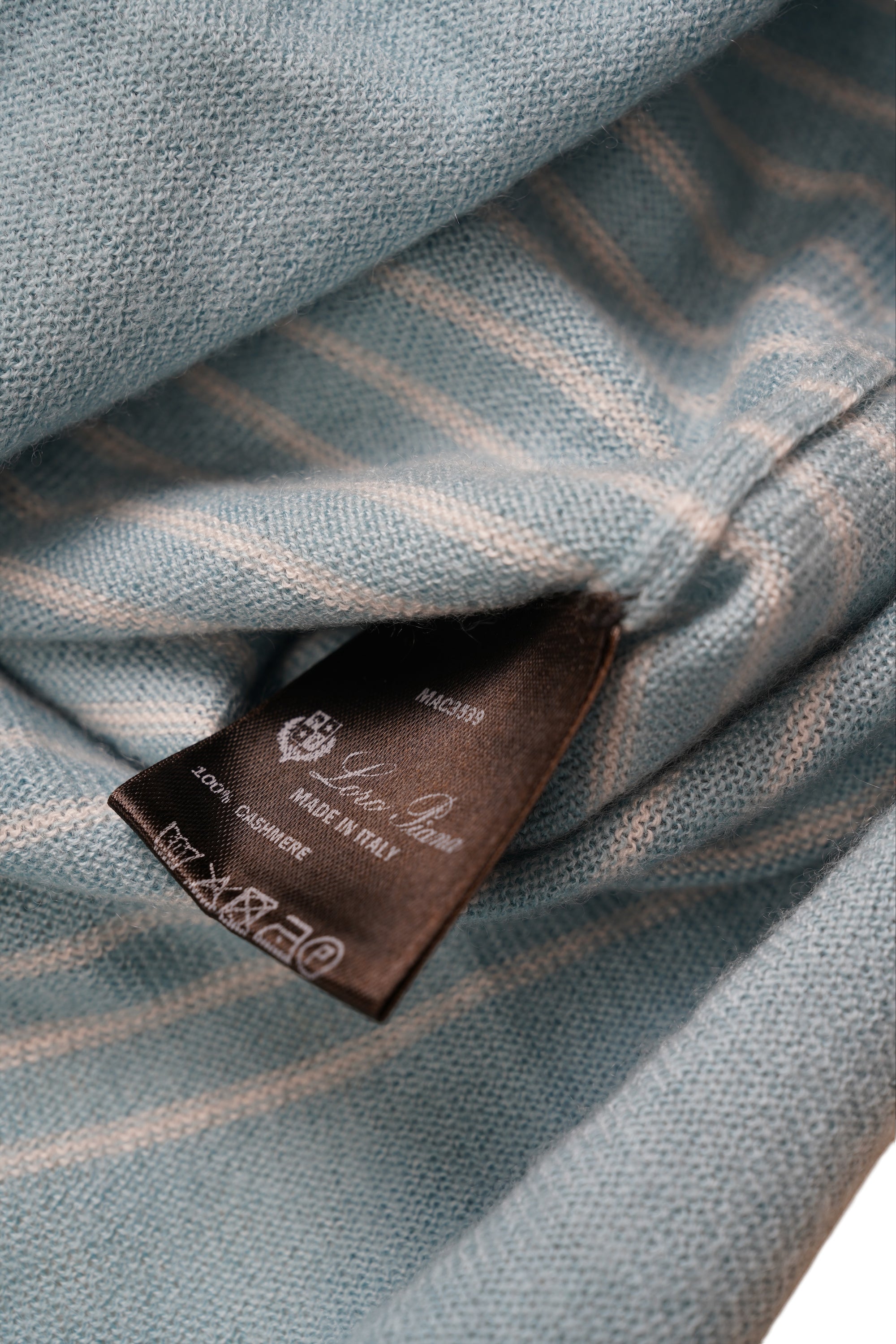 Loro Piana sweater light cashmere summer blue ML