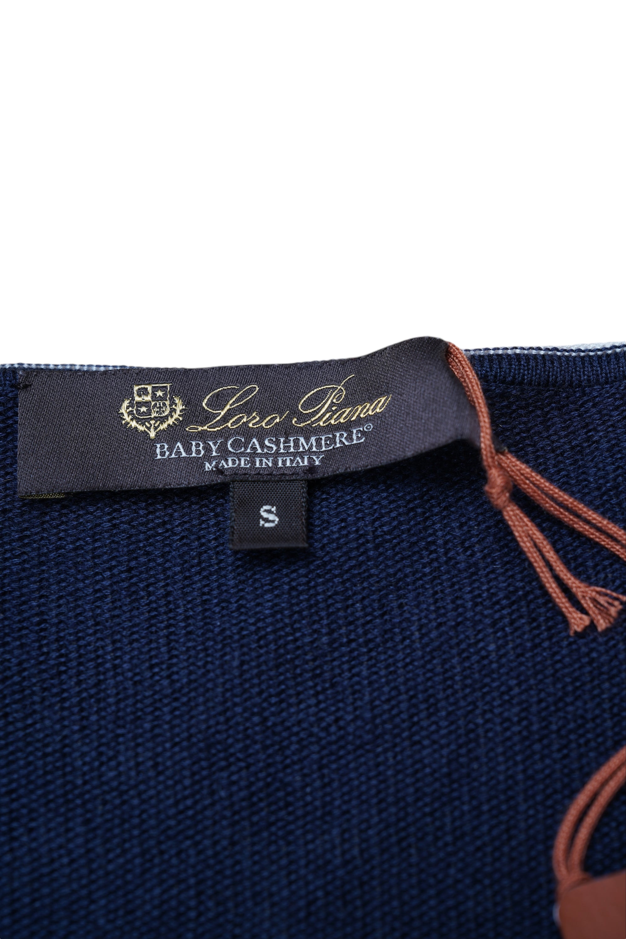 Loro Piana Damen-Rundhals-Pullover aus Babykaschmir und Seide mit Kontrastnähten