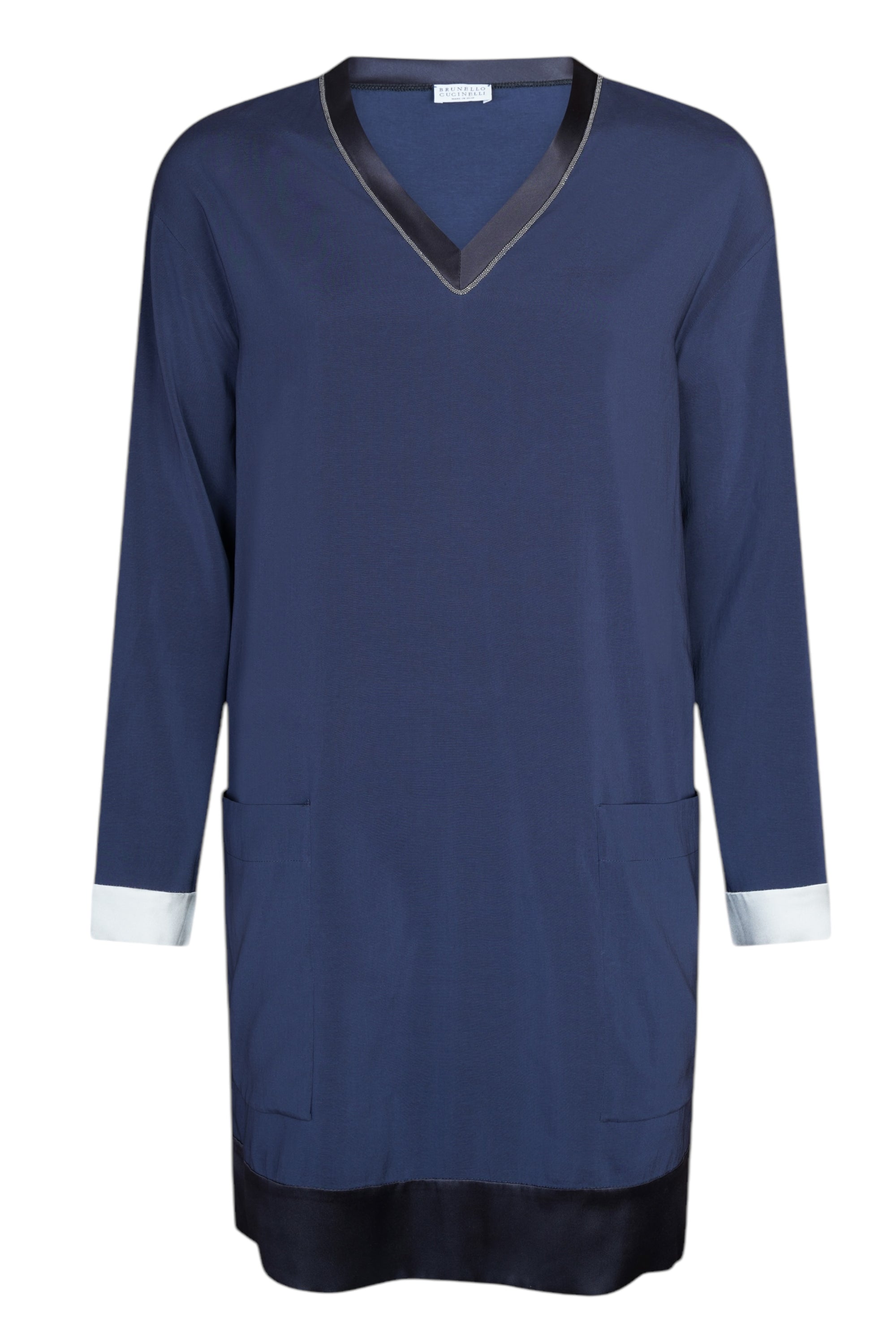 Brunello Cucinelli sommerliches Kleid Shirt aus Seide mit  Monili Detail