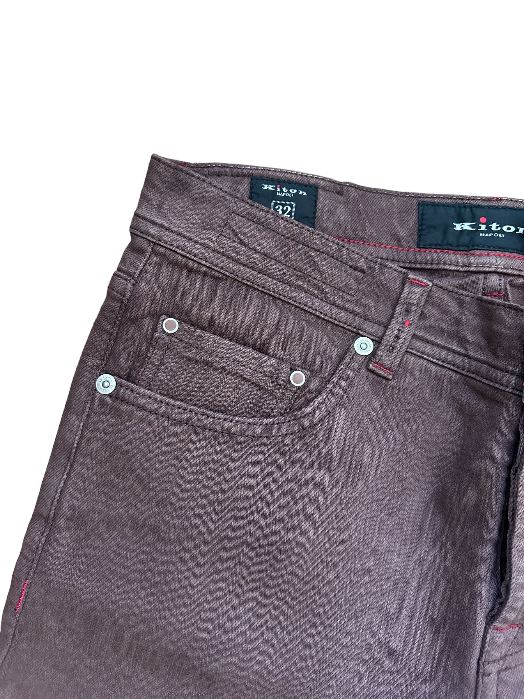 Kiton Chino neu braun 32 (30,31) Slim Art.Nr.:1044