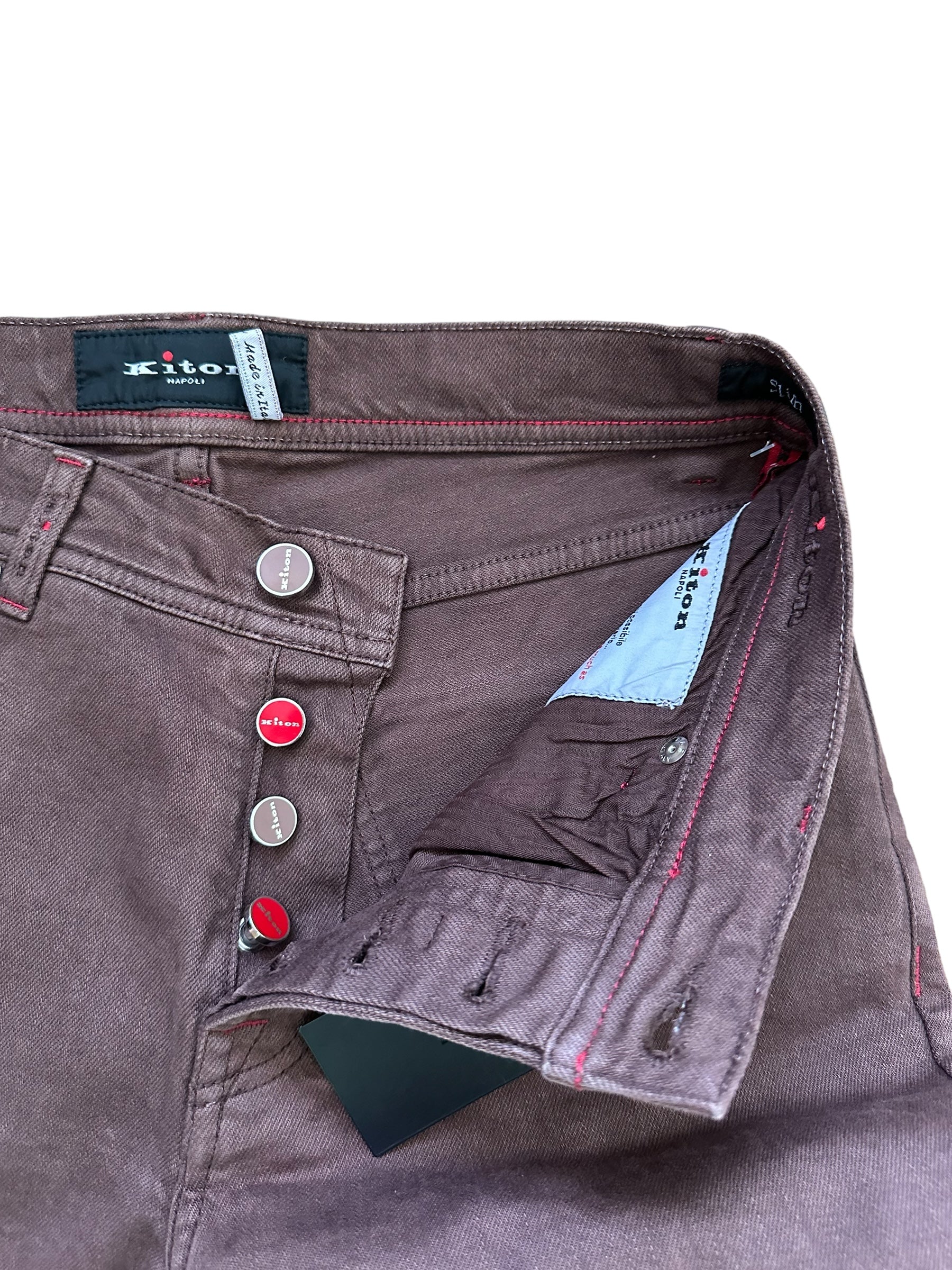 Kiton Chino 新款 棕色 32 (30.31) 修身 货号: 1044