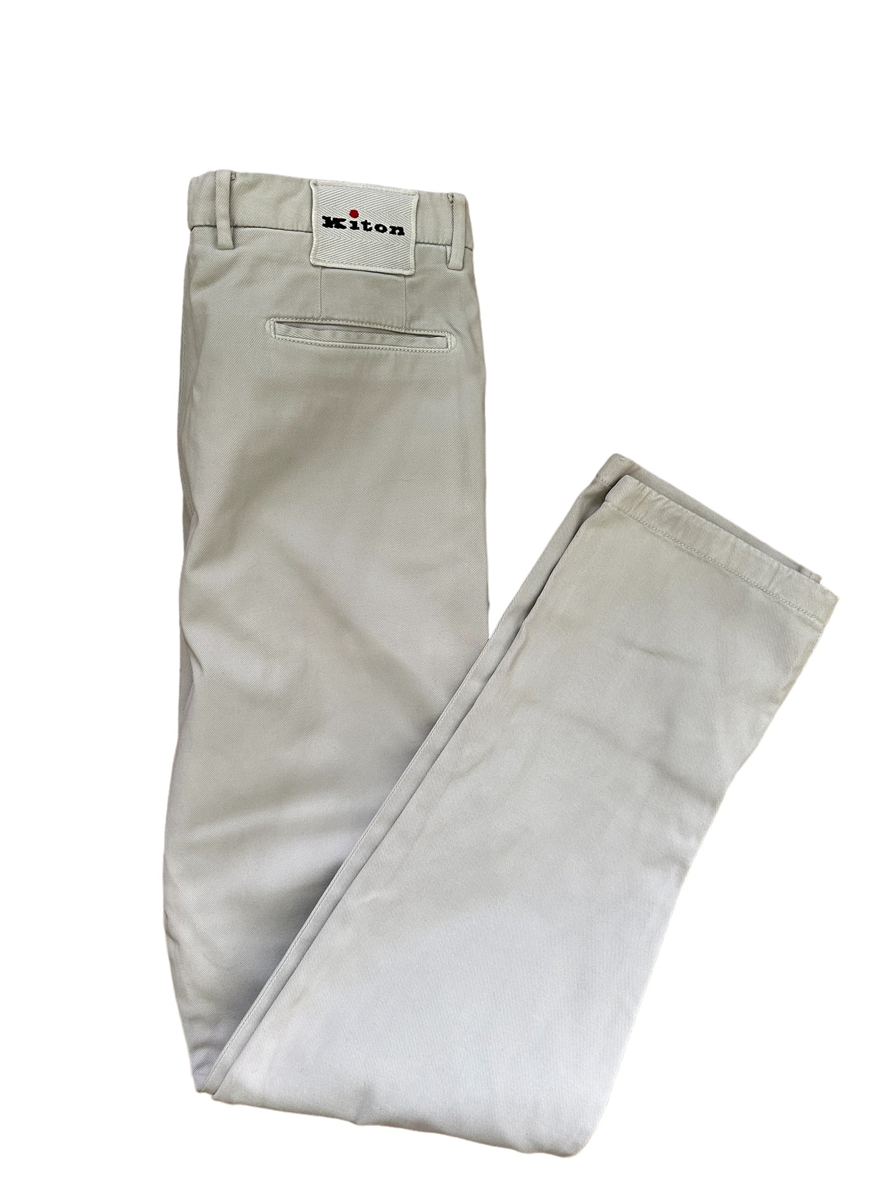 Kiton Chino Light Gray 36 New with fabric reserve Item no.: 10045