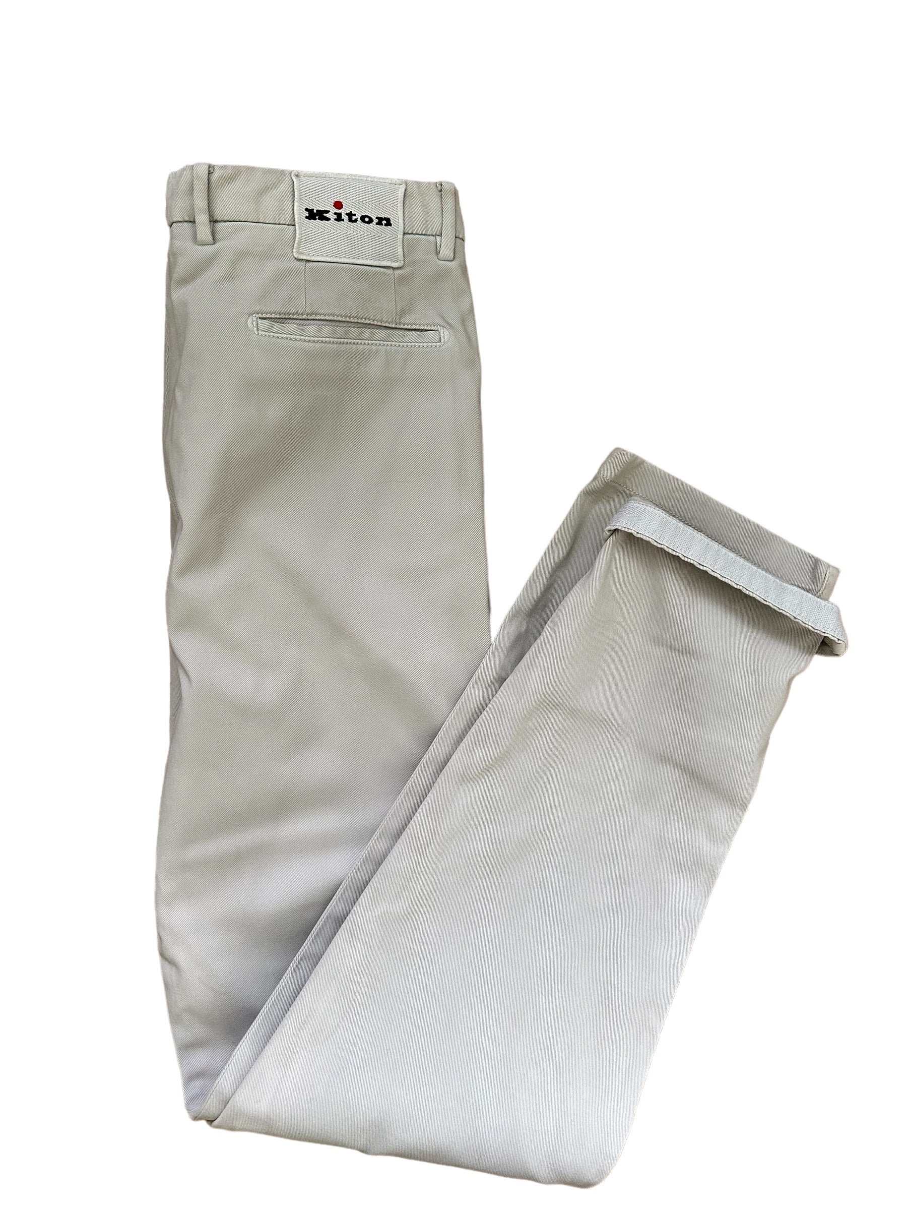 Kiton Chino Light Gray 36 New with fabric reserve Item no.: 10045