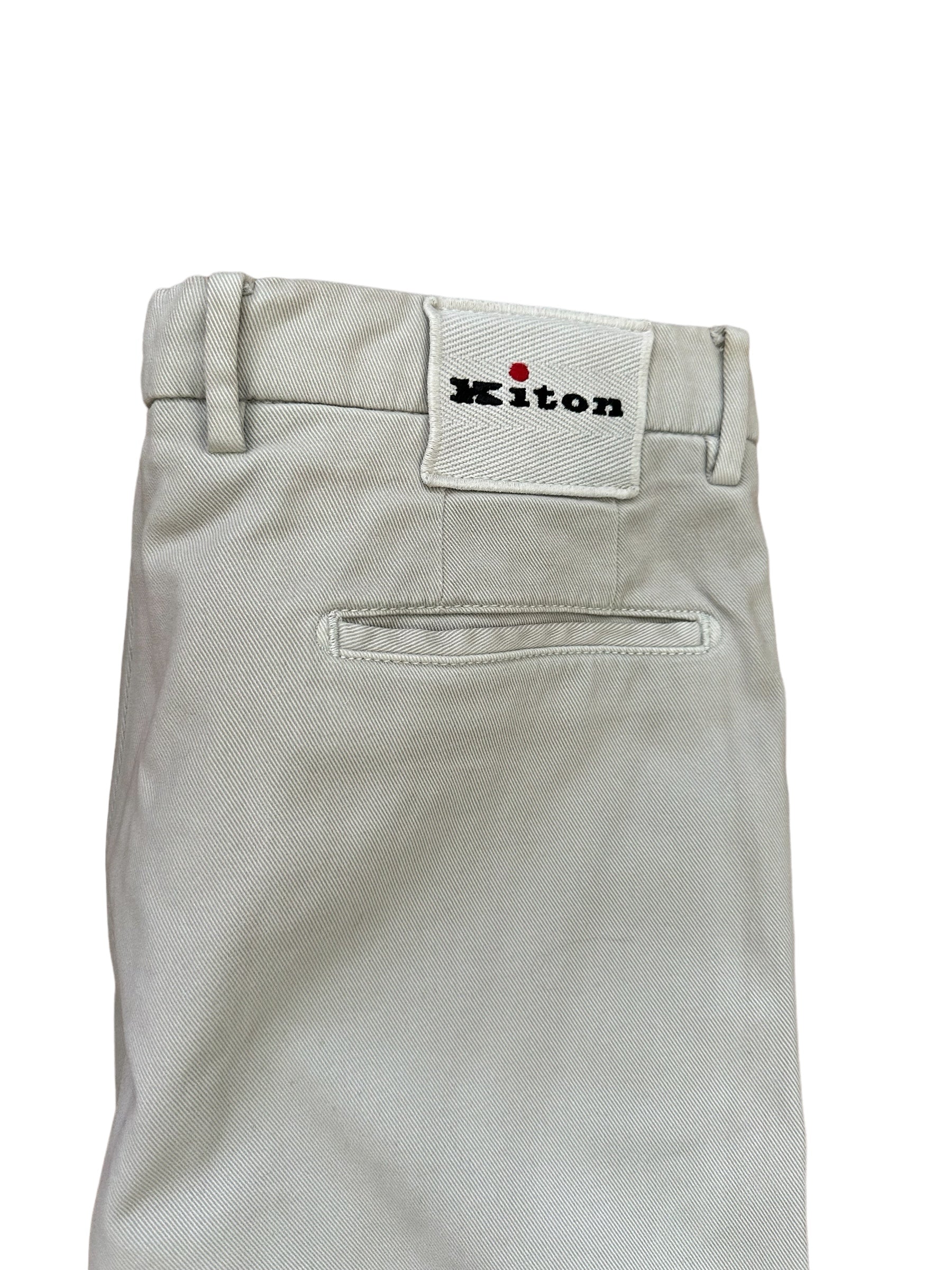 Kiton Chino Light Gray 36 New with fabric reserve Item no.: 10045