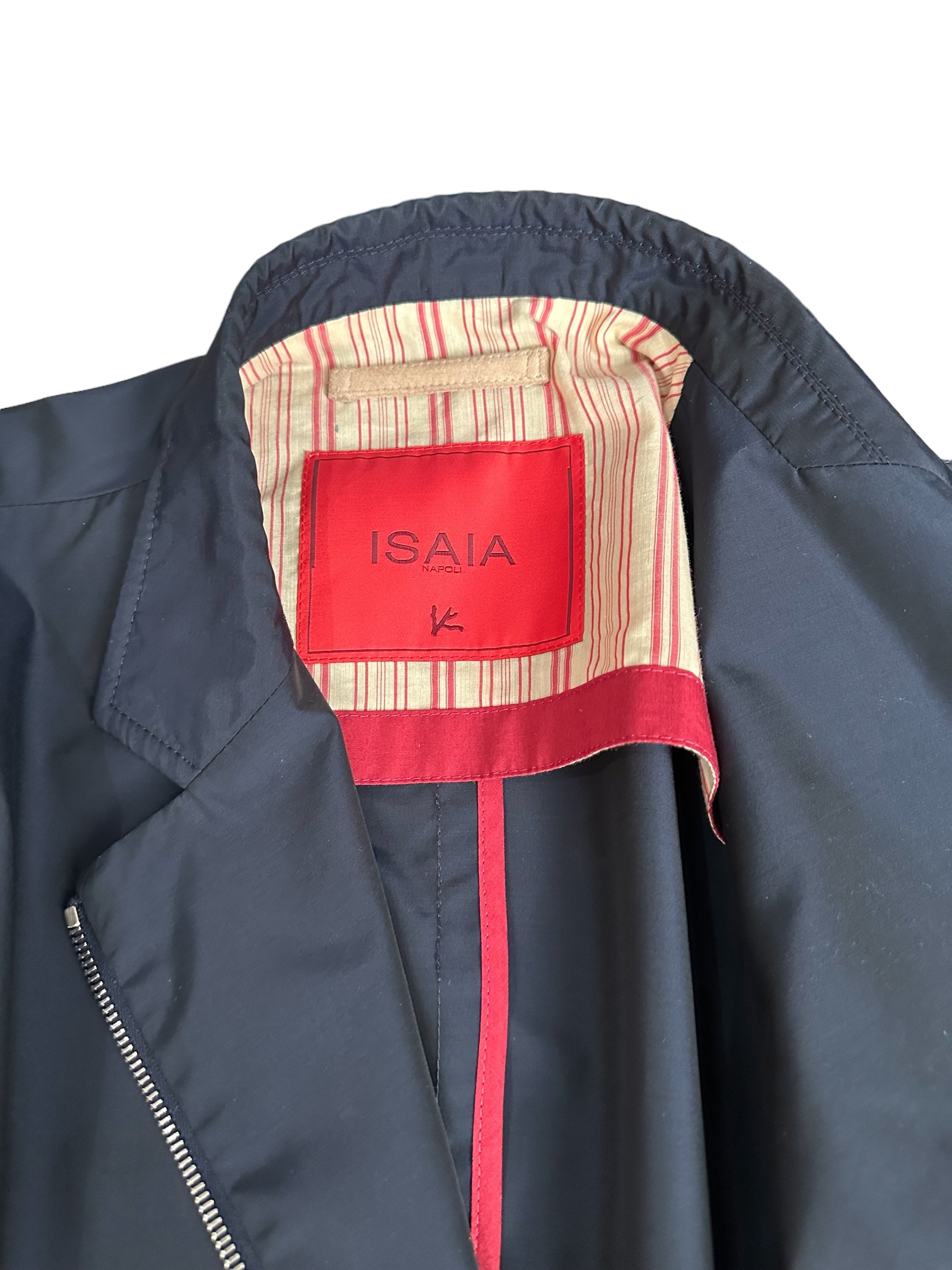 ISAIA Jacke 48 S/M blau mit Wildleder