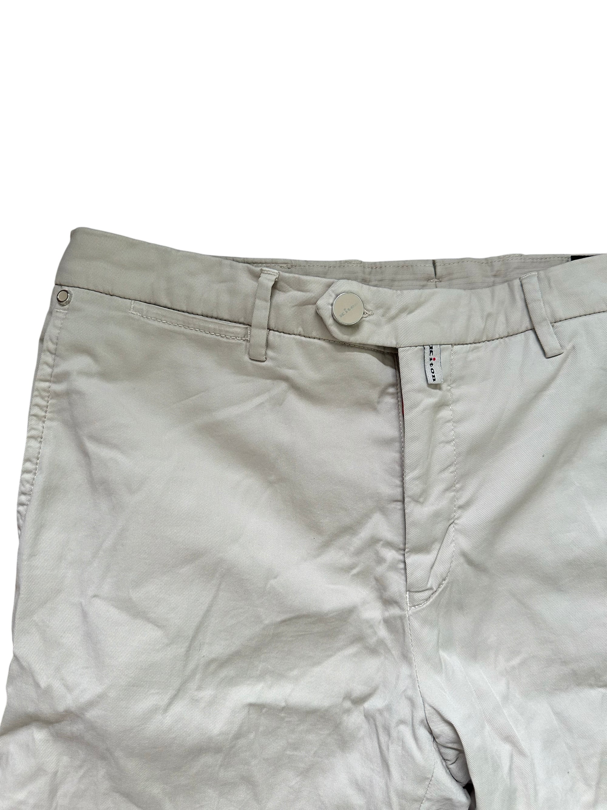 Kiton Hose Chino Sommerhose Baumwolle mit Seide beige