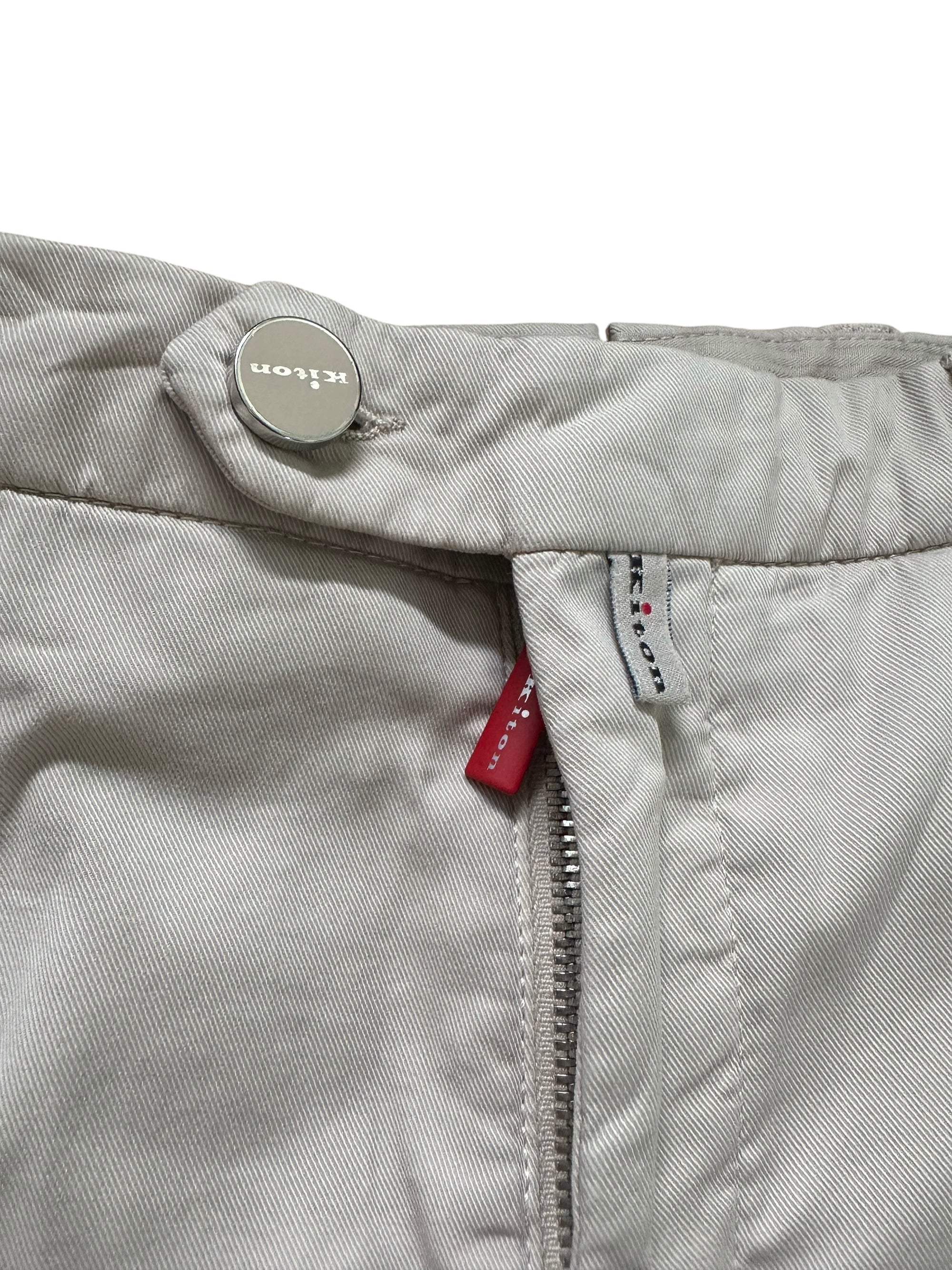 Kiton Hose Chino Sommerhose Baumwolle mit Seide beige