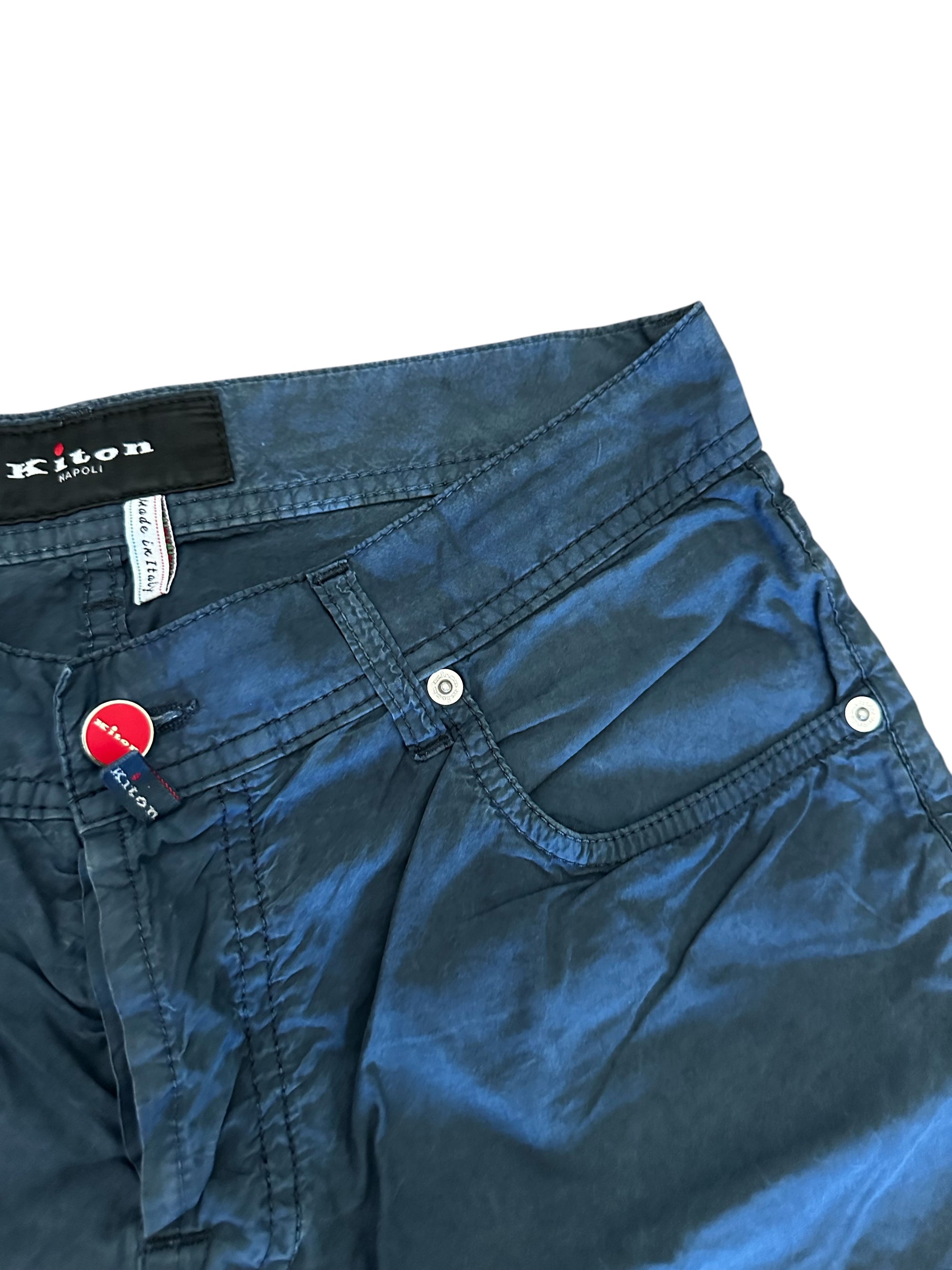 Kiton Hose blau 100% Baumwolle Sommerhose Chino sehr luftig und bequem