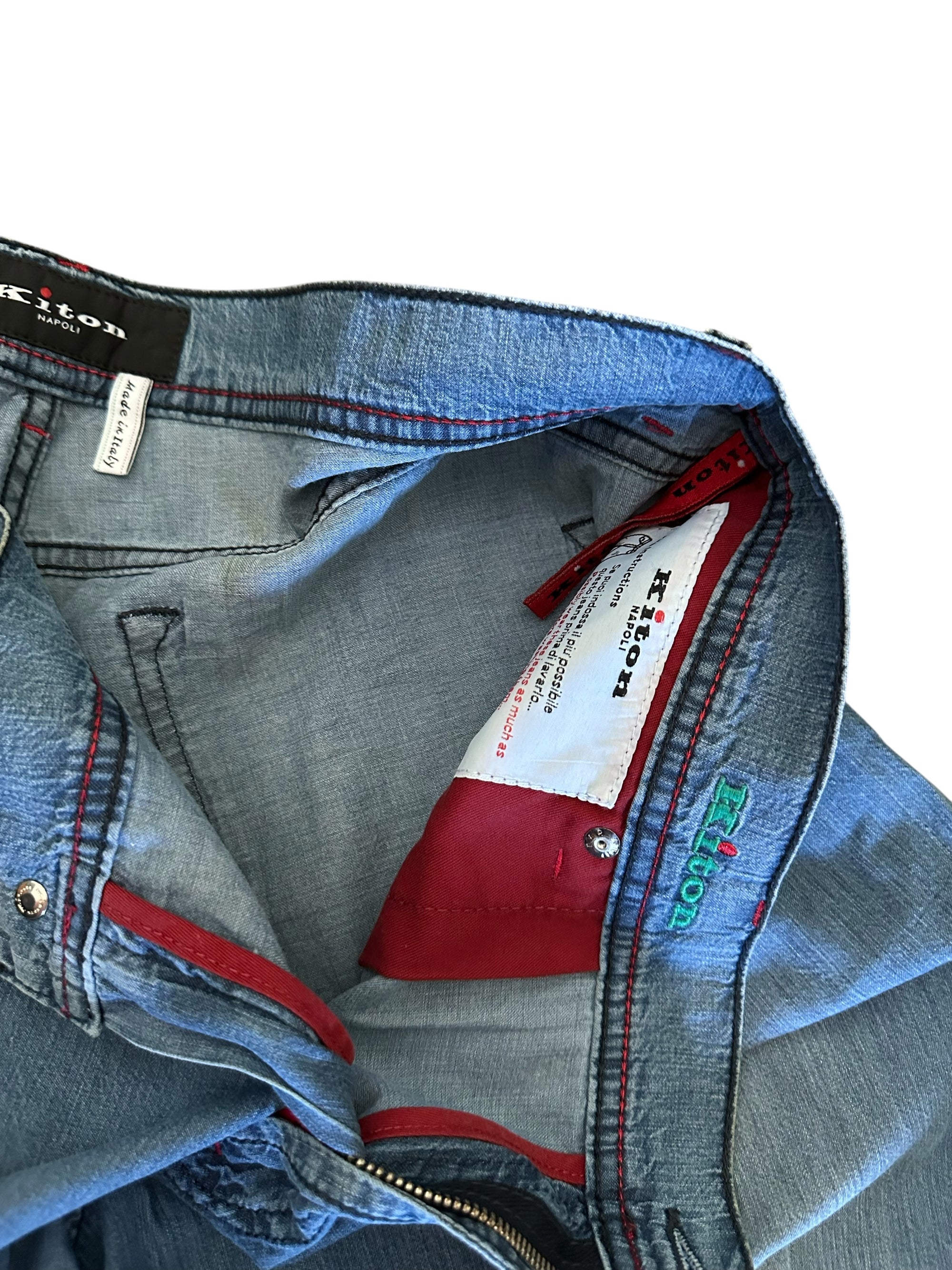 Kiton jeans blue 50 (34) light wash Article no.: 1009
