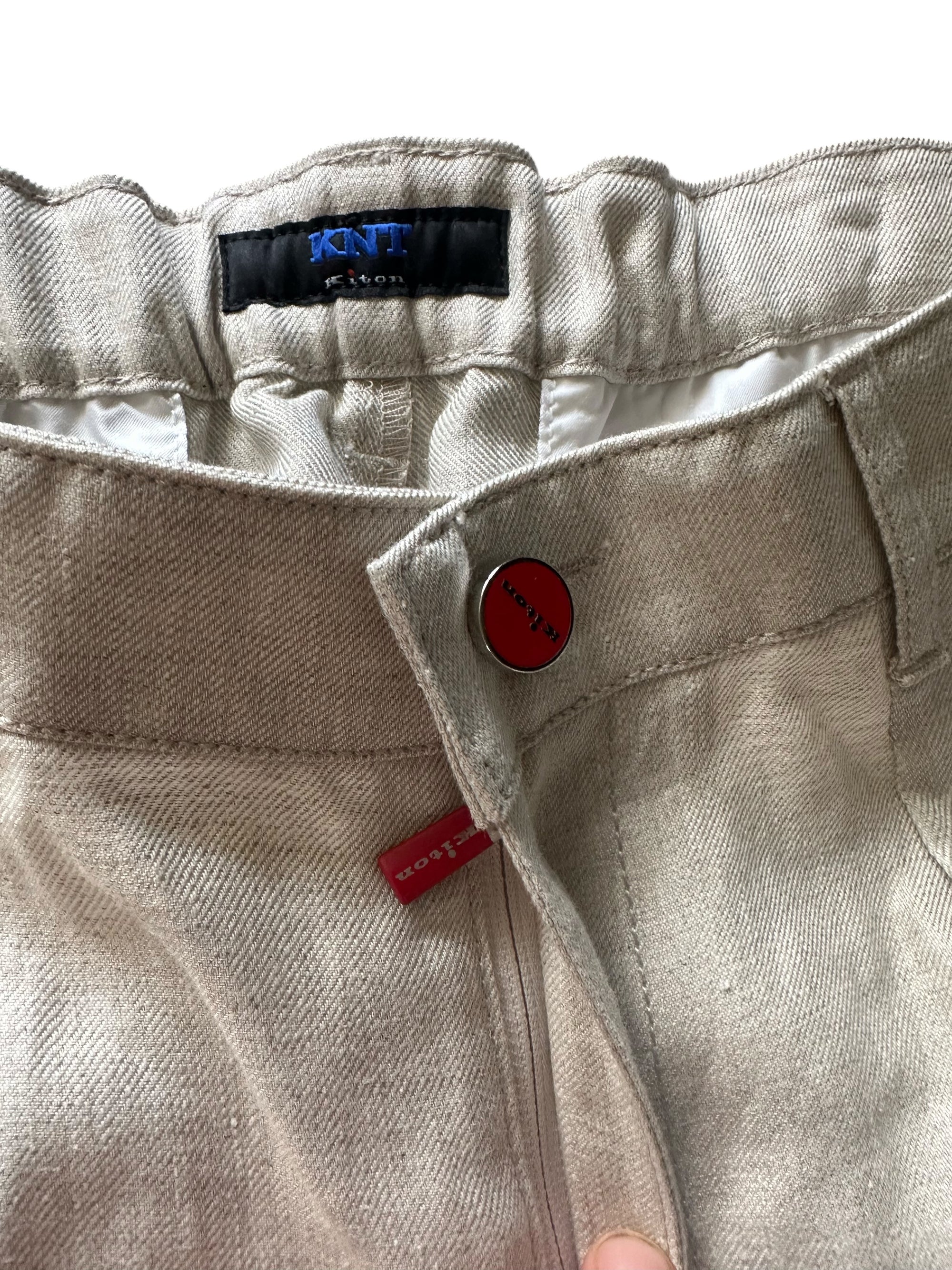 Kiton Hose Leinen Sommerhose Chino Cargo sehr bequem