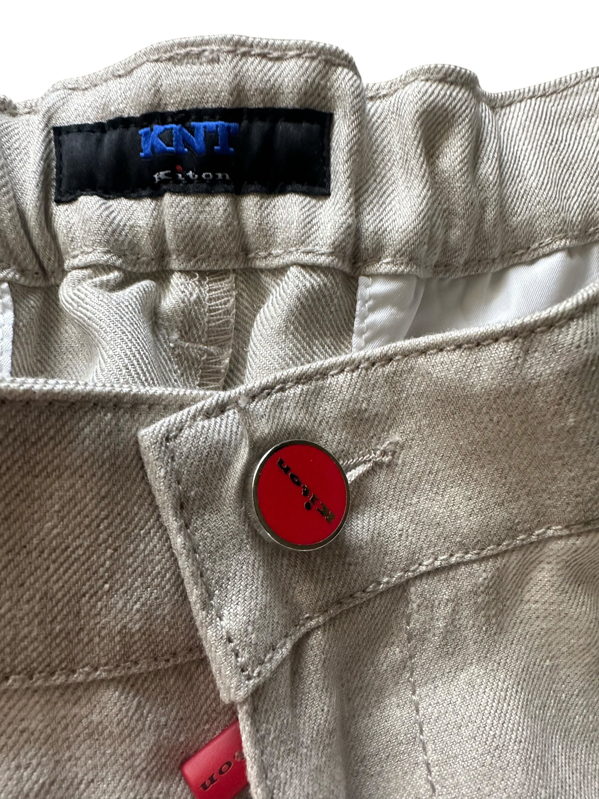 Kiton Hose Leinen Sommerhose Chino Cargo sehr bequem