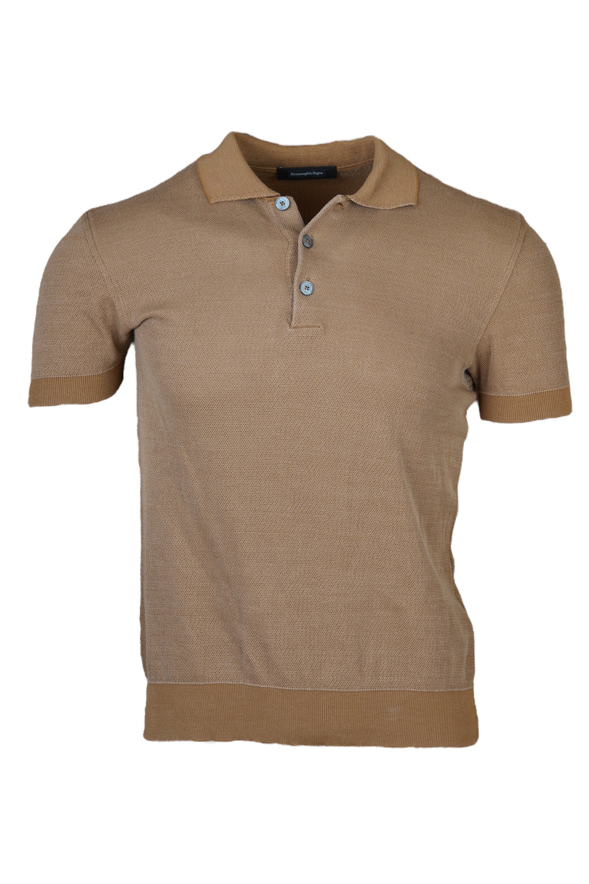 Zegna Poloshirt braun Seide 48 Herren