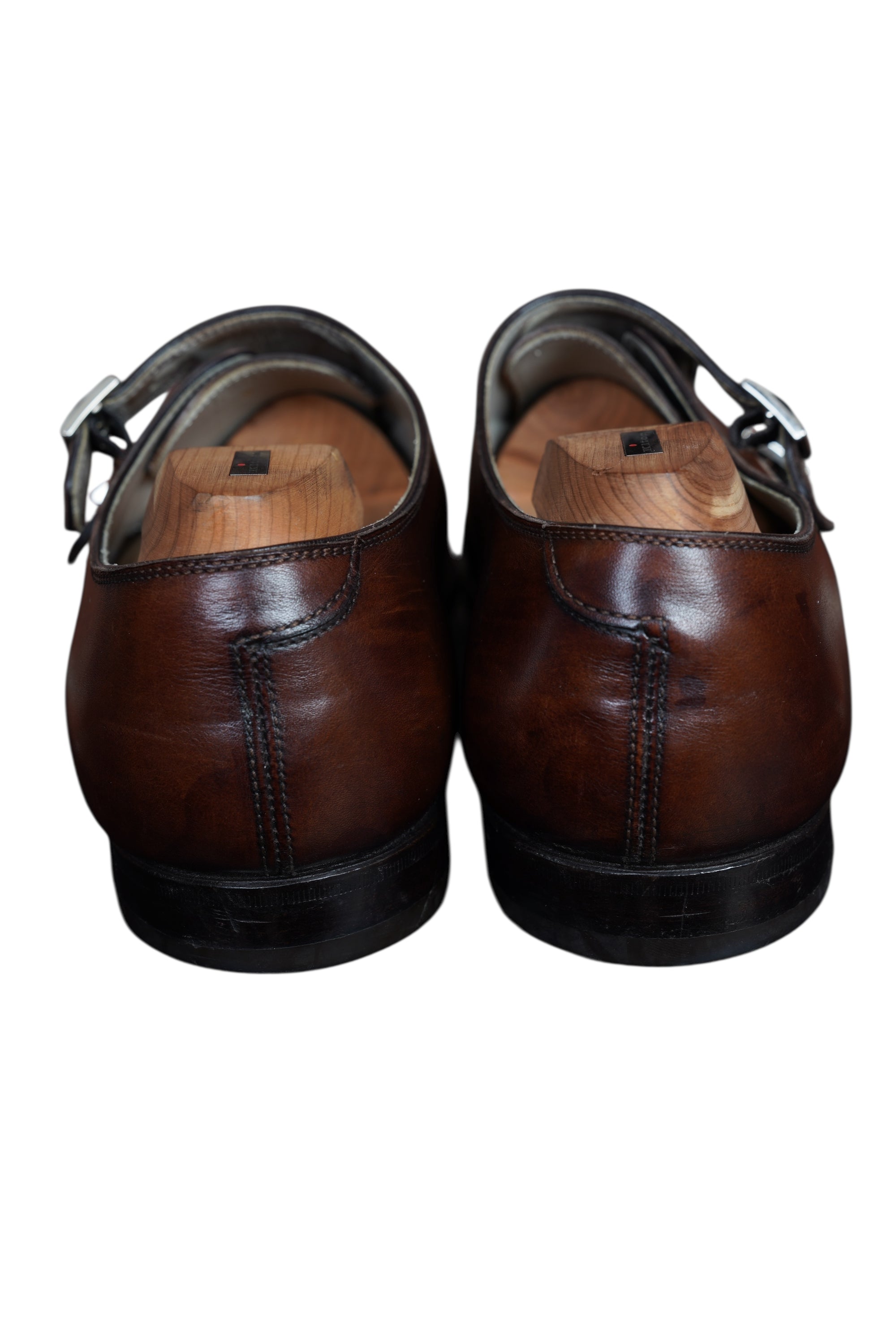 Kiton Schuh Monk Doppelmonk Leder braun handgefertigt Herren