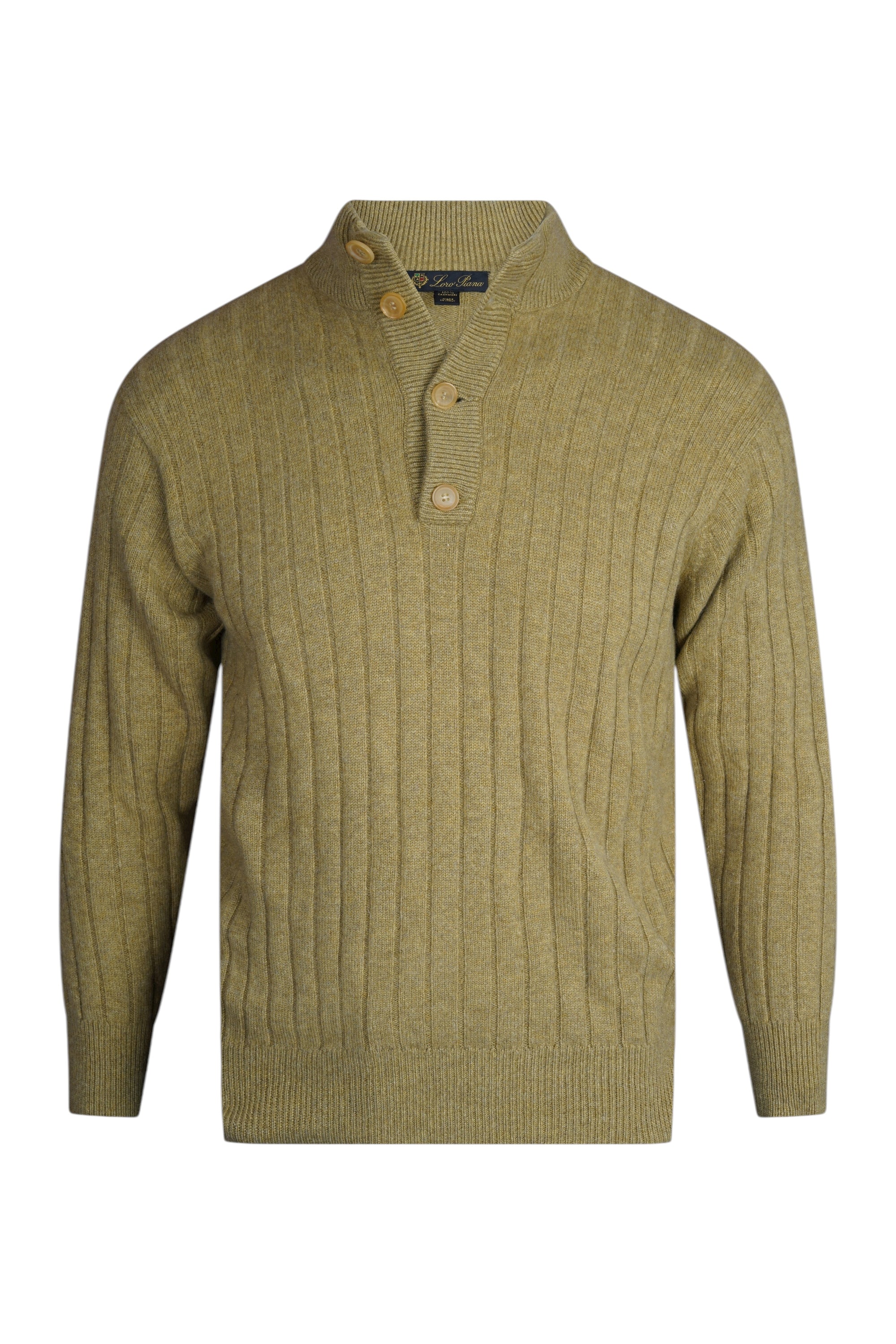 Loro Piana Pullover Kaschmir Strickpullover Knopfkragen 48 (M)