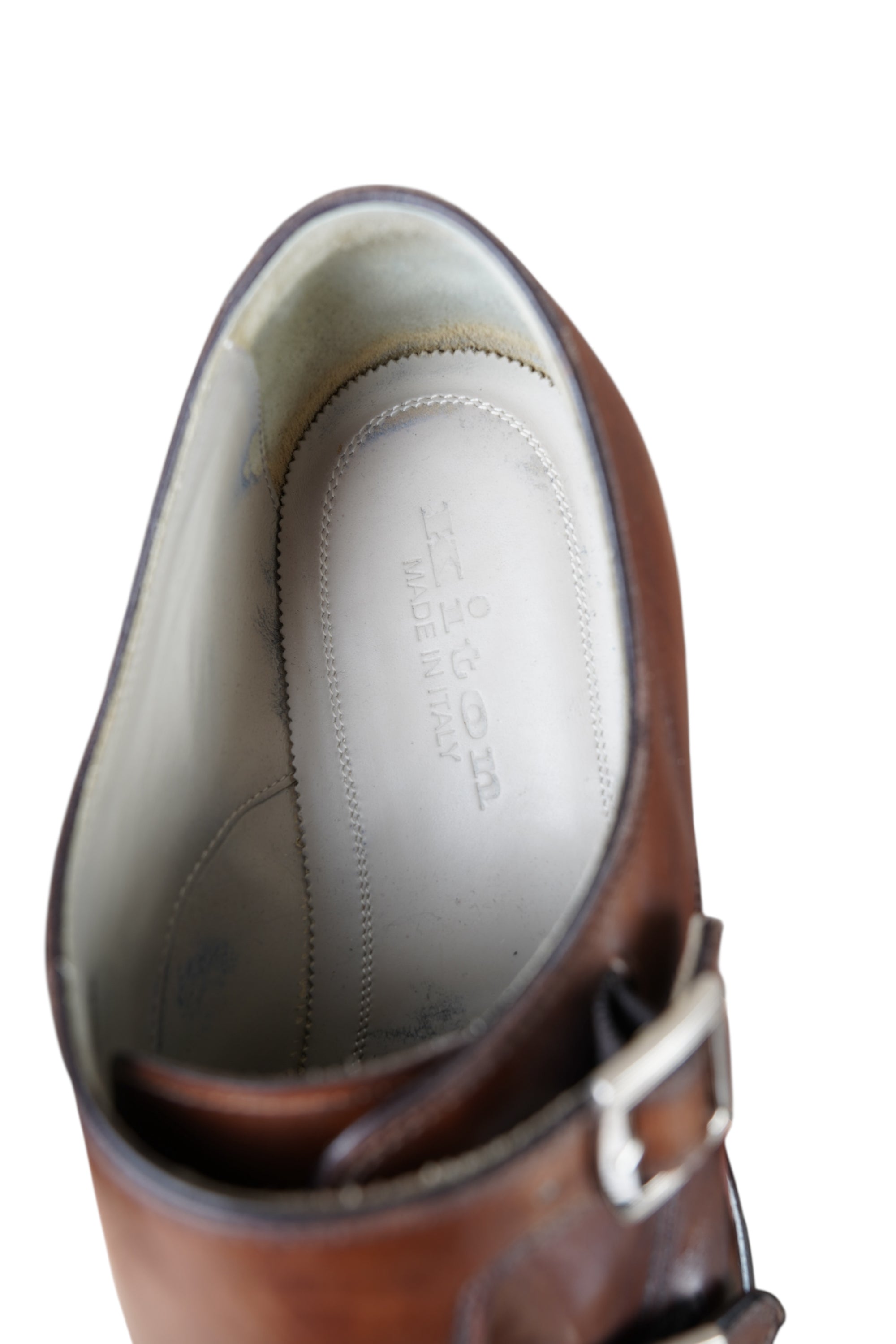 Kiton Schuh Monk Doppelmonk Leder braun handgefertigt Herren