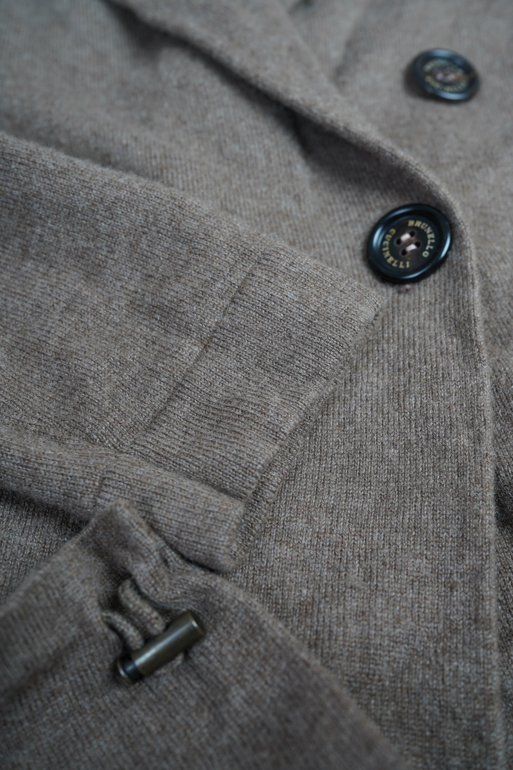 Brunello Cucinelli Cardigan Kaschmir braun mit Außentaschen Strickjacke