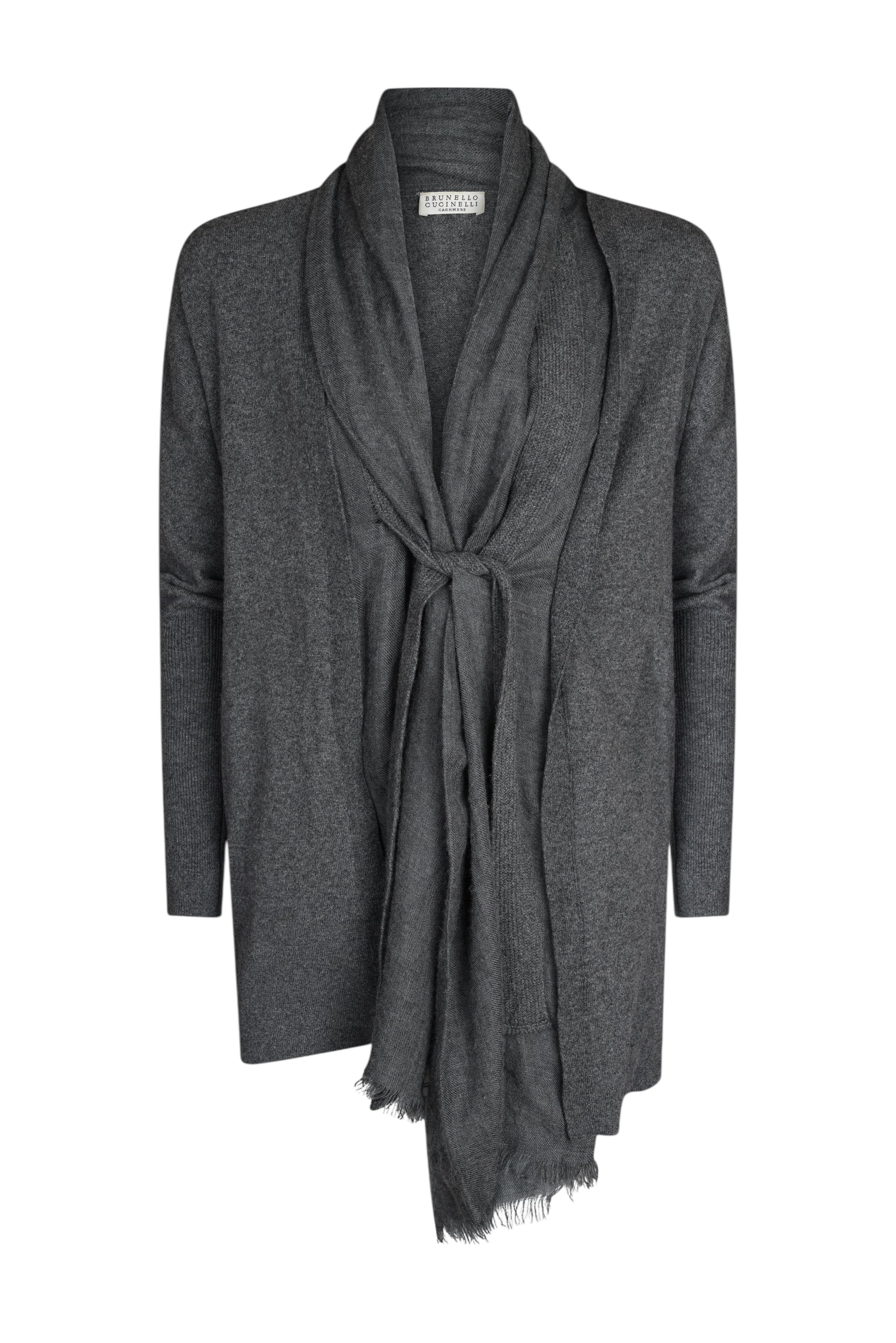 Brunello Cucinelli Strickjacke Kaschmir Cardigan Umhang Ponchostyle grau