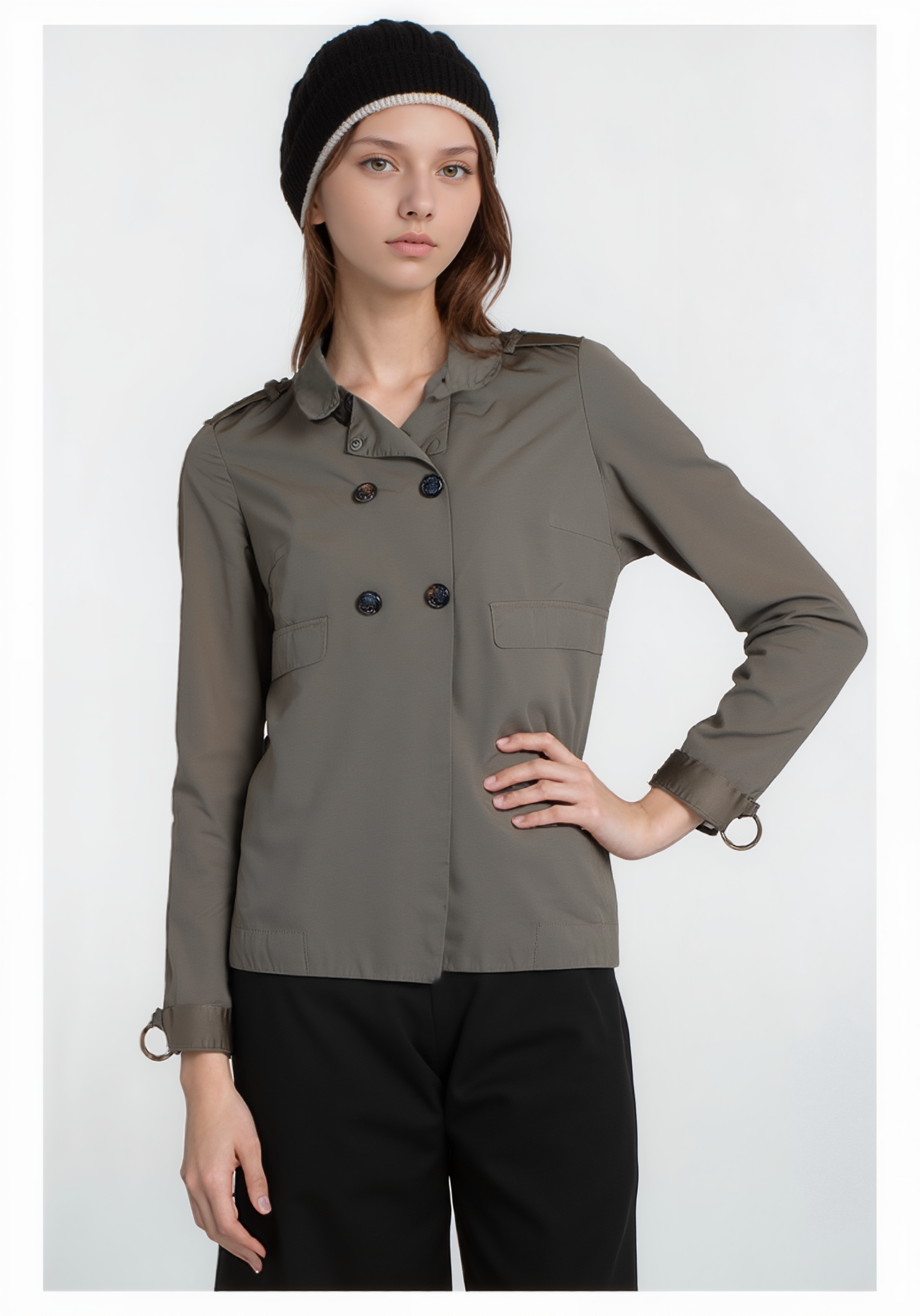 Brunello Cucinelli coat cashmere ladies brown silk insert