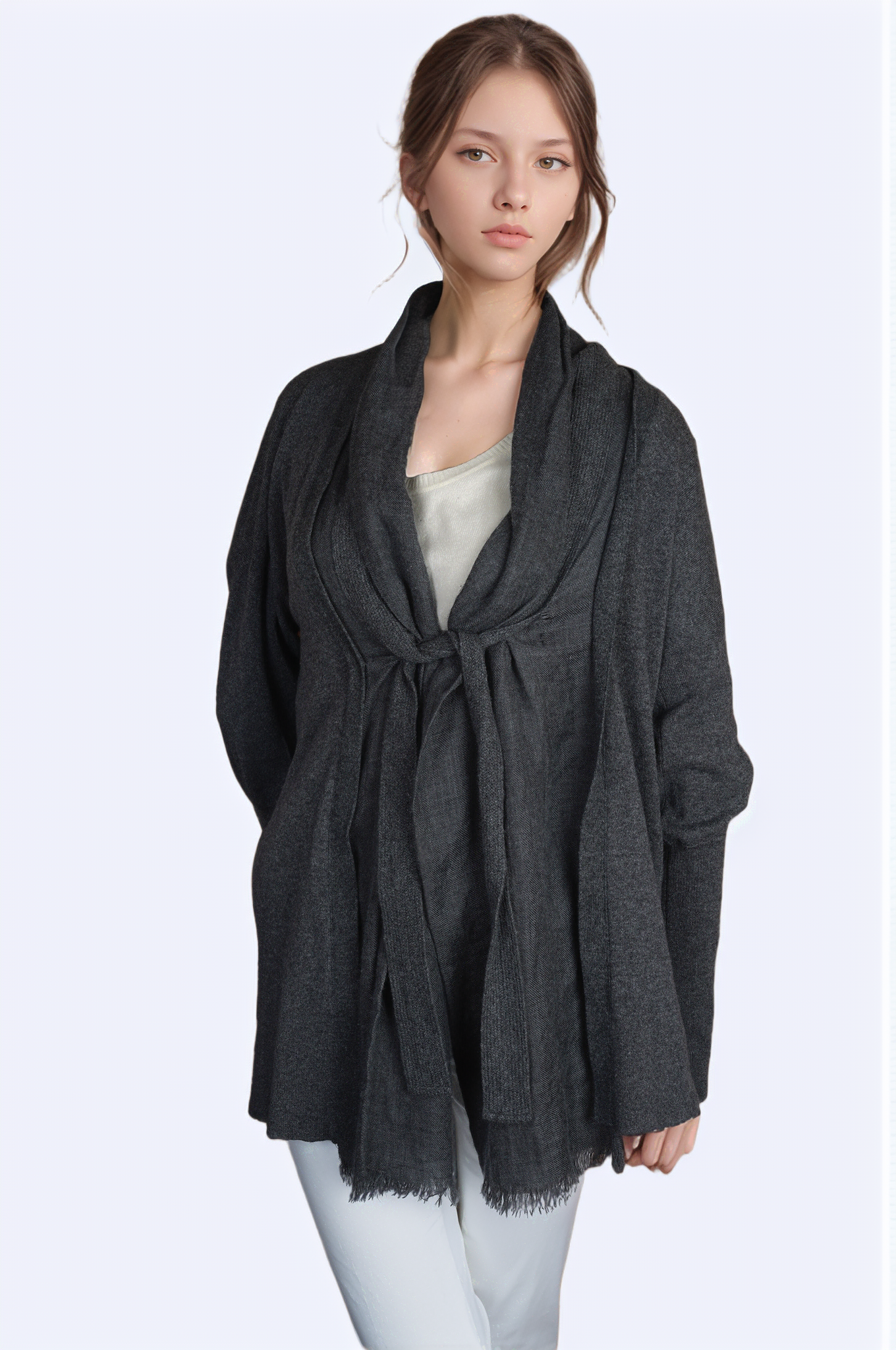 Brunello Cucinelli Strickjacke Kaschmir Cardigan Umhang Ponchostyle grau