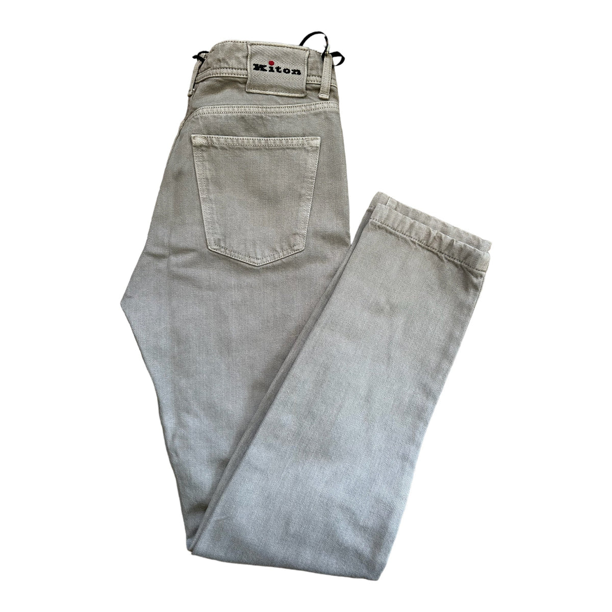 Pantalon Chino Kiton Neuf Avec étiquette - Taille 32 US, Coton-lin Gris, Coupe Regular, Longueur 34.5 Pouces